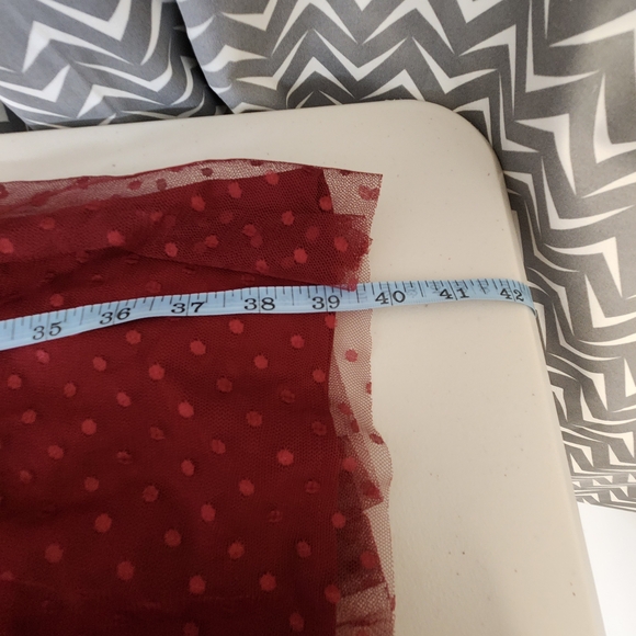 NWT Lulu's Sweetheart Style Burgundy Polka Dot Bustier Tiered Midi Dress Size L - Picture 16 of 16
